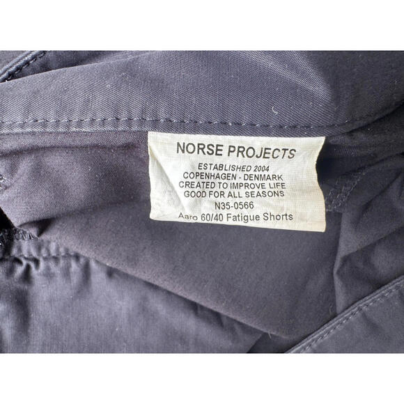 Norse Projects Aaro Fatigue Shorts, Men's 32, Navy - Picture 3 of 7